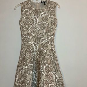 Stunning BCBG MaxAzria Beige and White dress